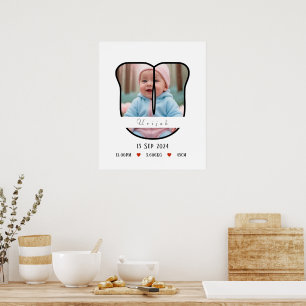 Letra Baby Personalizada U com Poster de Borda