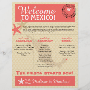 Letra bem-vinda Wedding para México