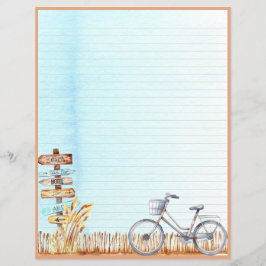 Letra Bicicleta Summer Beachside Papel de carta