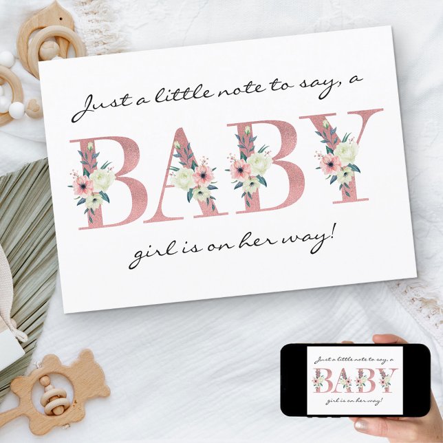 Letra bonito cor-de-rosa com anúncio de gravidez (Criador carregado)