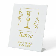 Letra Botânica Dourada Moderna I Casamento