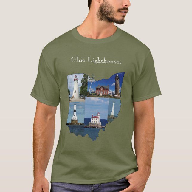 Letra branca da camisa de farol de Ohio (Frente)