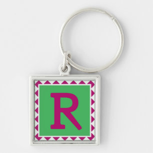 Letra colorida 'R' - Chaveiro