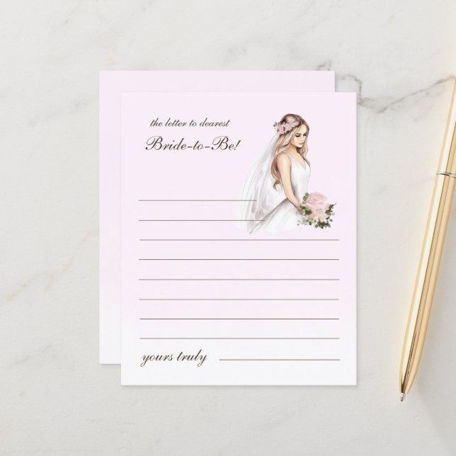 Letra cor-de-rosa elegante para Chá de panela noiv (Frente/Verso In Situ)