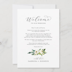 Letra de Boas-vindas do Elegante Branco e Itinerár