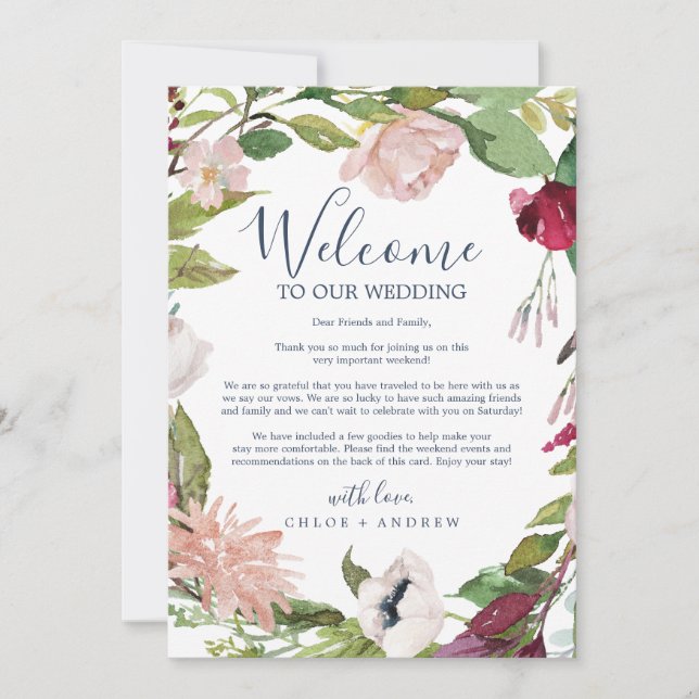 Letra de boas-vindas do Tropical Breeze & Itinerár (Frente)