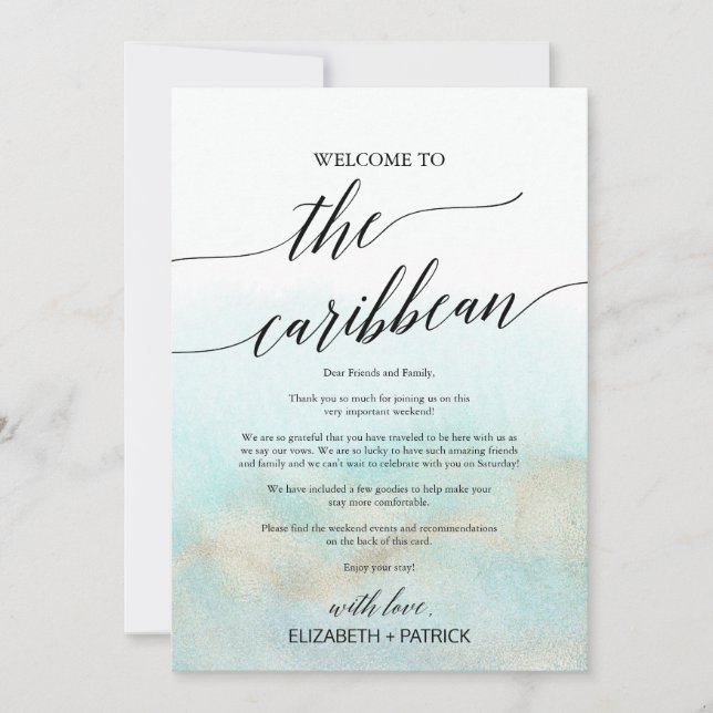 Letra de Boas-vindas e Itinerário do Aqua Beach Ca (Frente)