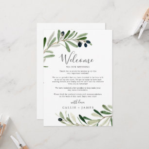 Letra de Boas-vindas e Itinerário do Casamento Ole