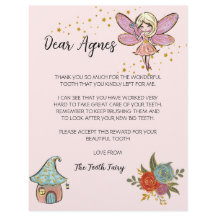 Letra Dente, Placa Fada Personalizada de Dente