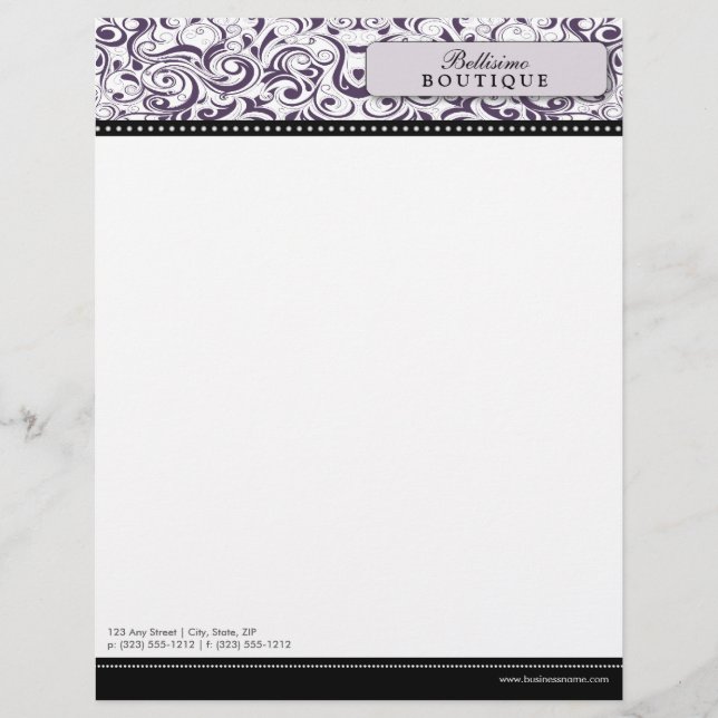Letra do Designer de Boutique Roxo Suave (Frente)
