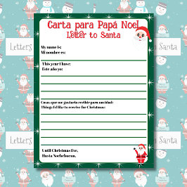 Letra editável verde bilíngue para Papais noeis es