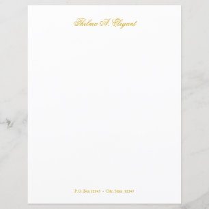Letra Elegante Dourada com Letra Papel de carta