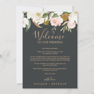Letra Elegante Magnolia Black Welcome e Itinerári