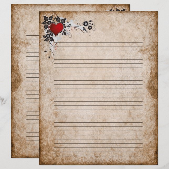 Letra em papel antiga (Frente/Verso)