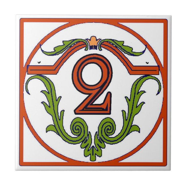 Letra espanhola vermelha Azulejos numéricos (Frente)