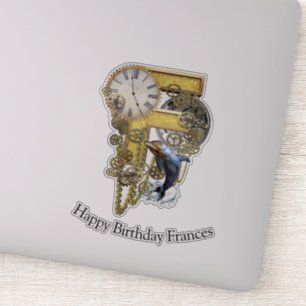 Letra F Aniversário do adesivo de personalizaçã