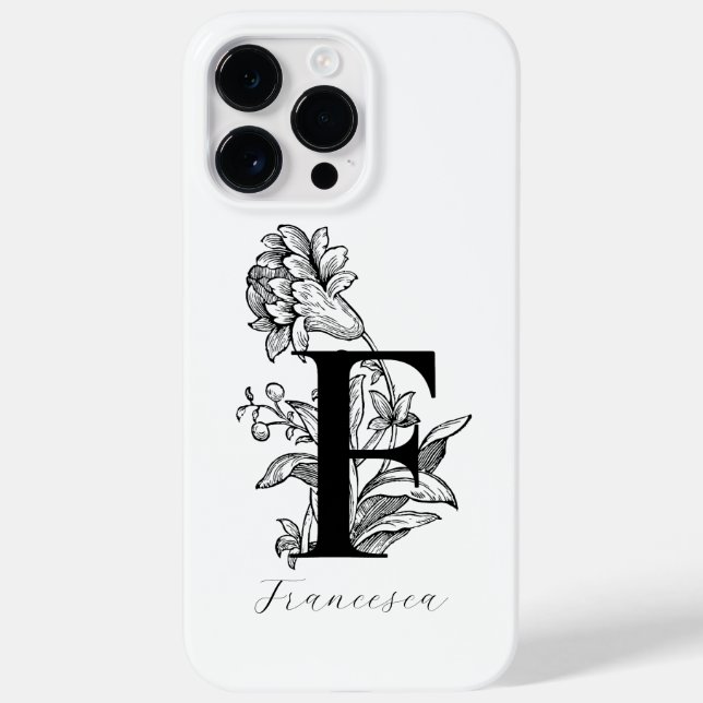 Letra F de Monograma Floral Botânico Nome    (Verso)