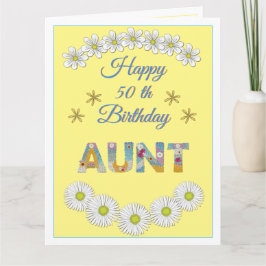 Letra Flor Tia Personalizada Cartão de Aniversário