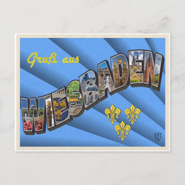 Letra grande com cartão postal Wiesbaden (Frente)