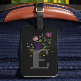 Letra inicial E mais etiqueta de bagagem de Design