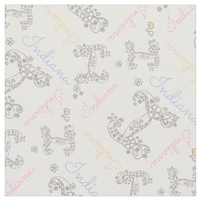 Letra inicial I tecido de nome de Indiana personal (Detalhe)