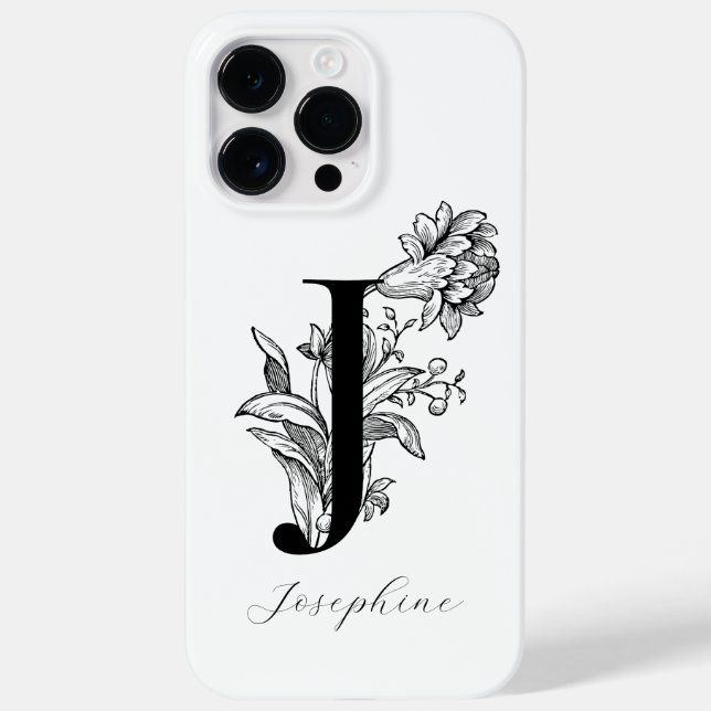 Letra J de Monograma Floral Botânico Nome      (Verso)