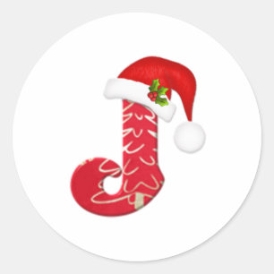 Letra J do monograma, etiqueta do Natal do chapéu