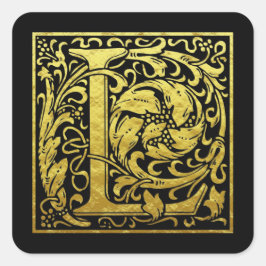 Letra L Primeira Letra Autocolante Dourado