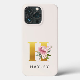 Letra M de Nome Monograma Floral Personalizado
