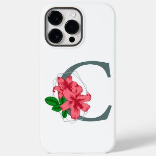 Letra maiúscula C monograma floral