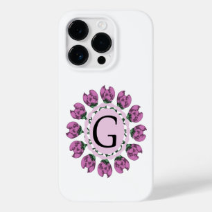 Letra maiúscula G monograma floral