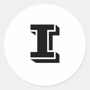 Letra maiúscula I pequenos adesivos redondos por J