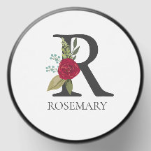 Letra Moderna Floral Personalizável Monograma R
