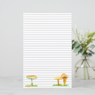 Letra Mushroom Fungi Escrevendo Mycology Lined