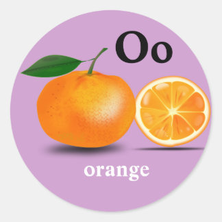 Letra O - Adesivos cor de laranja