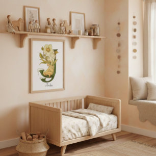 Letra Ofabet Vintage Personalizada J Poster