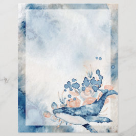 Letra Papel de carta sem Linhas da Baleia-jubarte 