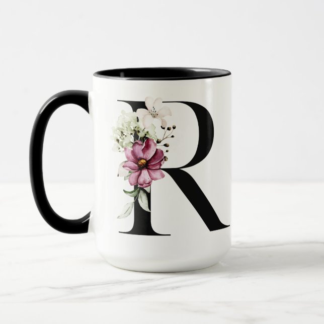 Letra R Monogramada | Caneca de Café (Esquerda)