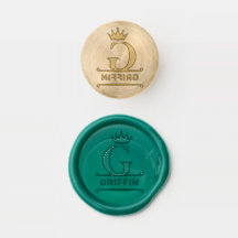 Letra Real G com Nome da Família Monograma Coroa