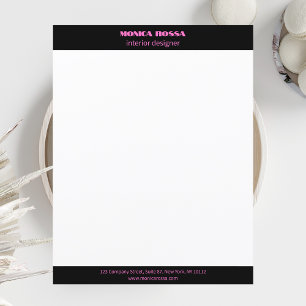Letra Rosa Neon Moderna Simples Profissional