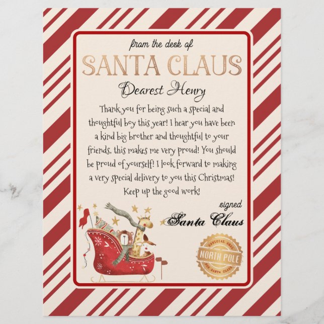 Letra Santa Claus Cheio Imprimível Sled (Frente)