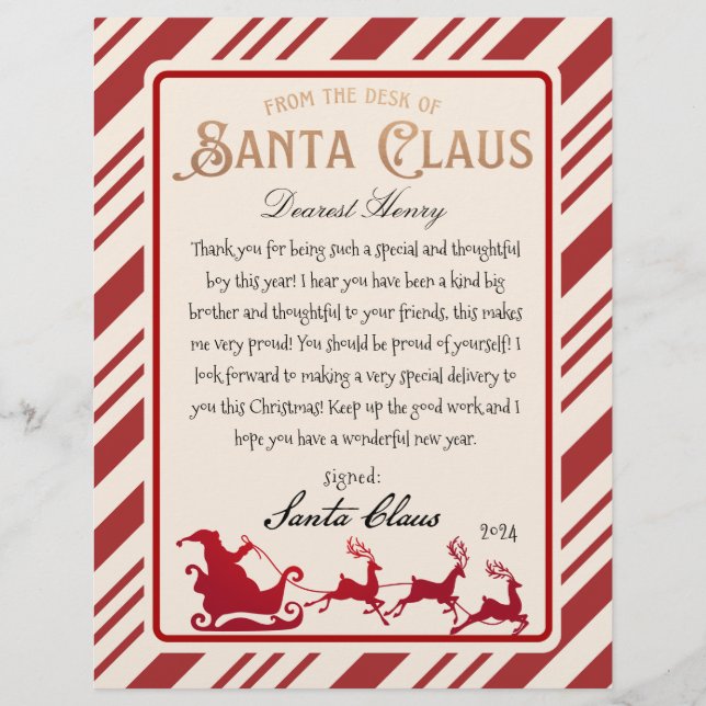 Letra Santa Claus Cheio Imprimível Sled (Frente)