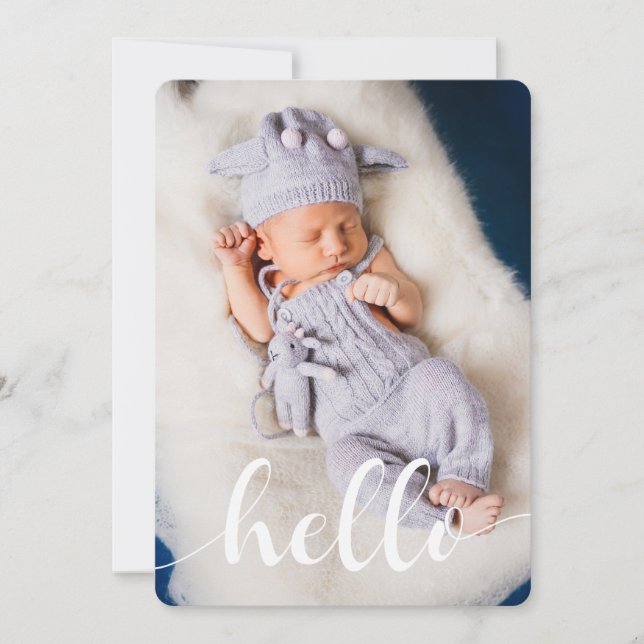 Letra Script de Anúncios de Nascimento de Bebê (Frente)