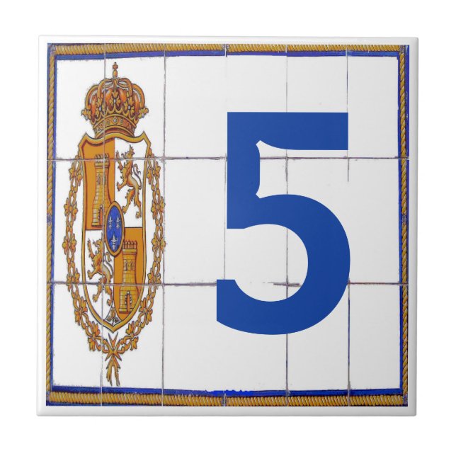 Letra Seal Espanhola e Azulejos do Número Casa (Frente)