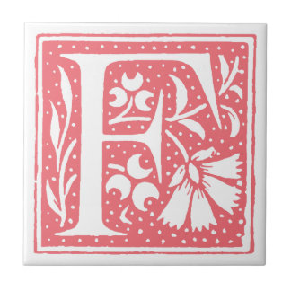 Letra Spotted F Azulejos Monogramas