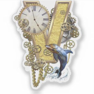 Letra V Aniversário do adesivo de personalização