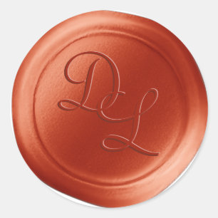 Letra vermelha queimada Rust 2 Monogramas Adesivos