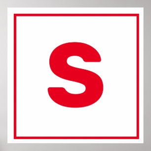Letra vermelha S Poster