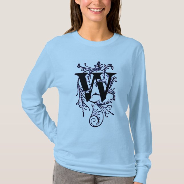 Letra 'W' Embalada em Vinhas Roxas - Camisa (Frente)