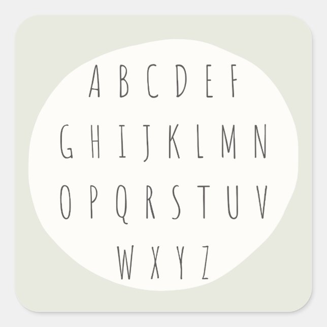 Letras alfabéticas ABC Autocolantes e rótulos (Frente)